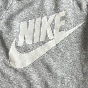 Nike Light Gray Heather Sweatshirt with White Swoosh